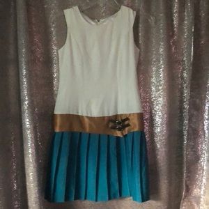 KC Parker by Hartstrings white and blue dress